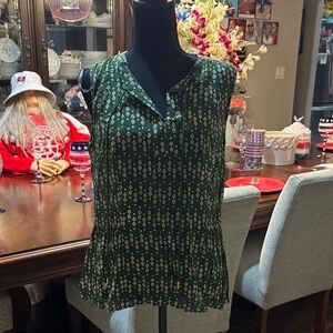 NWT Green Patterned Sleeveless Top